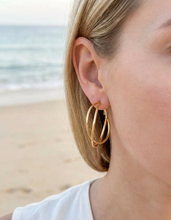 Boucles d'oreilles cercle acier inoxydable ÉLINE L'ATELIER