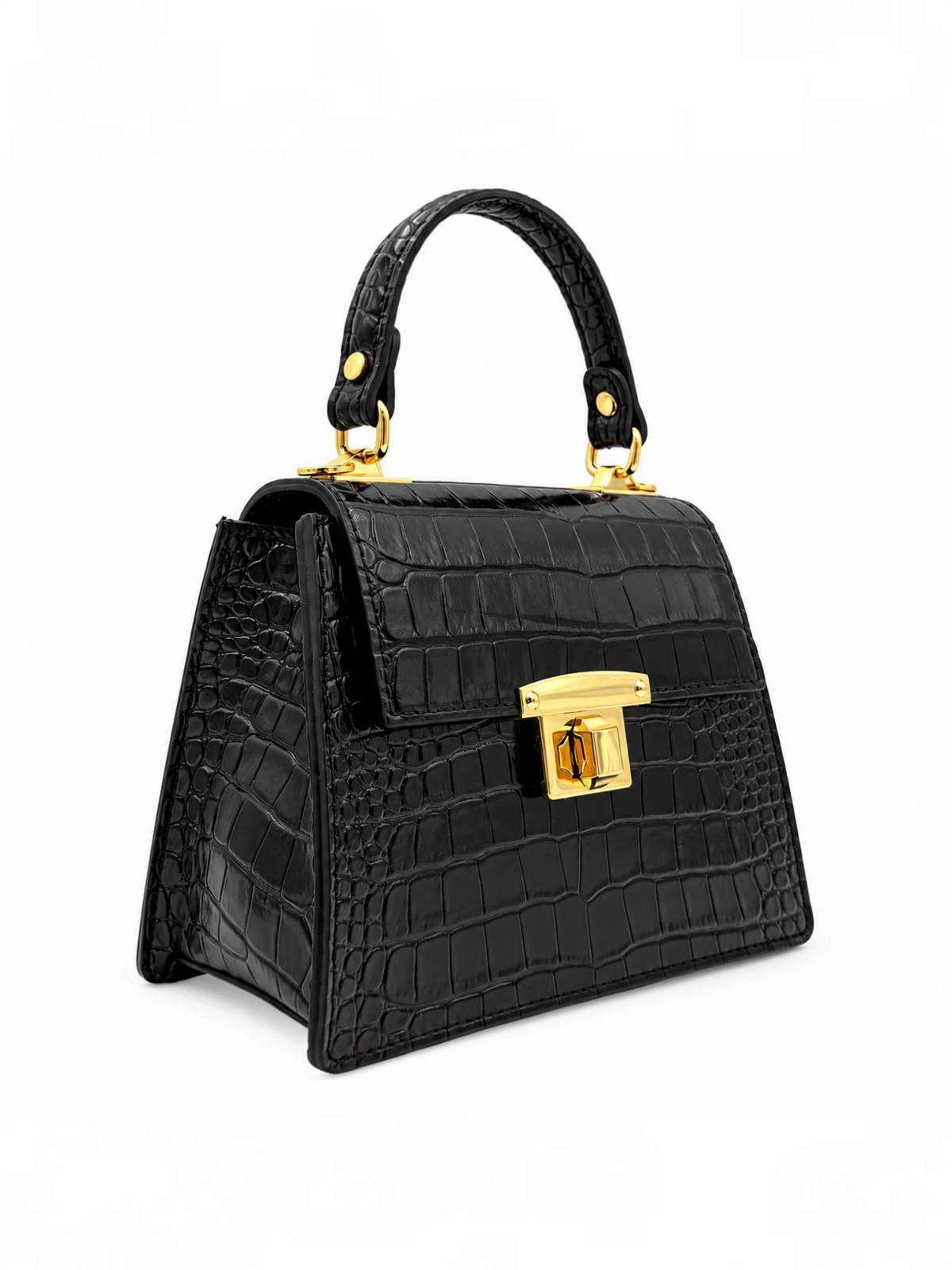 Sac à main en cuir véritable effet croco GALLANTRY