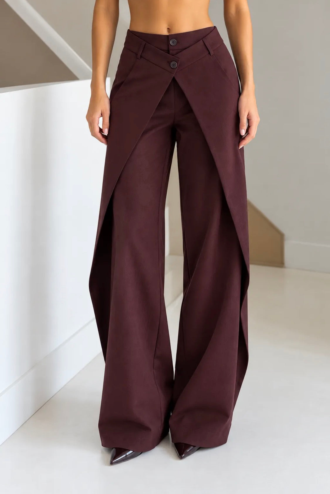 Pantalon ample femme à double taille FRIME
