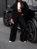 Ensemble Veste & Pantalon Large ESTEES — Noir & Blanc