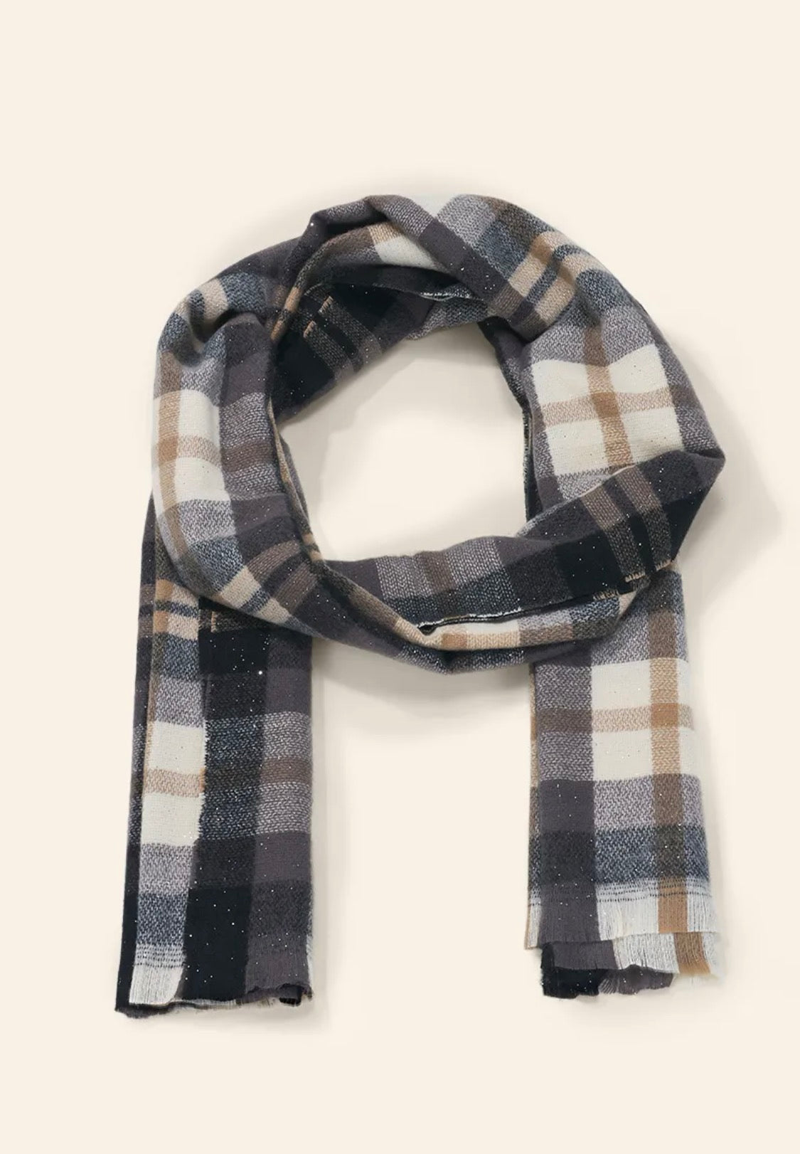 Écharpe à carreaux tartan pailletée ÉLINE L’ATELIER