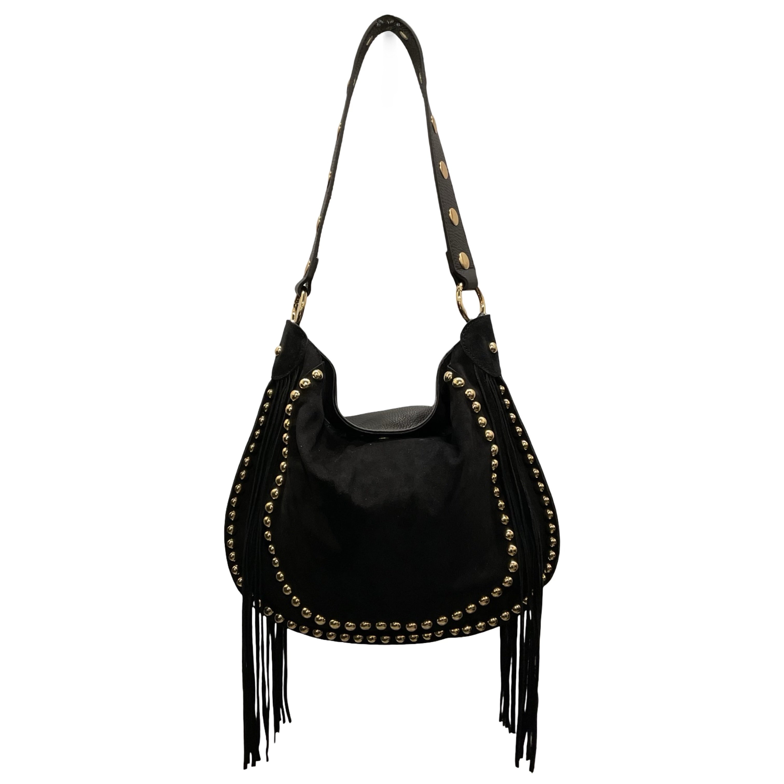 Sac Hobo Cuir Suède Franges MARIANA LOUISA LEE