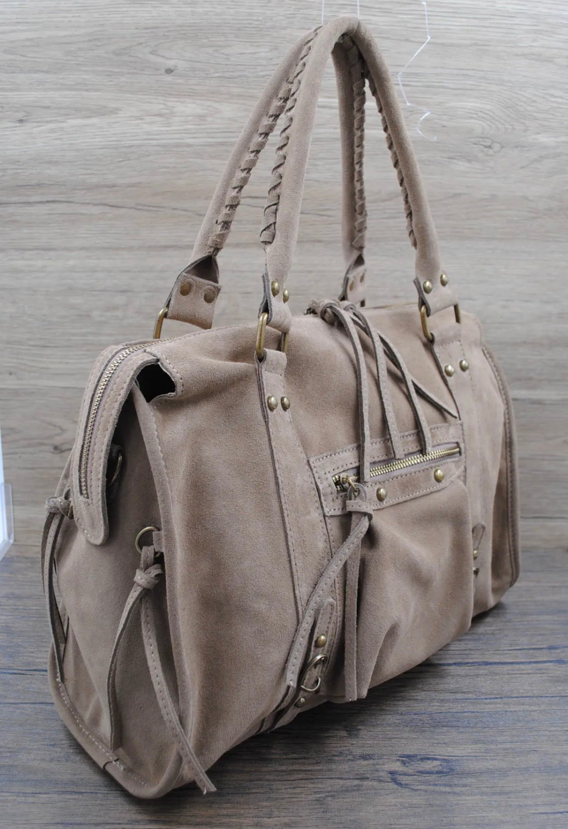 Sac à main cuir suède SYSTYLE