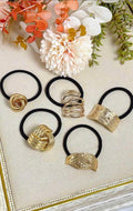 Lot de 5 élastiques à cheveux bijoux dorés ÉLINE L’ATELIER
