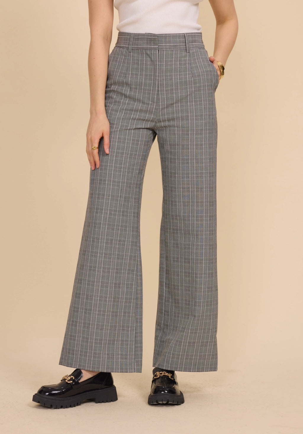 Ensemble blazer et pantalon à carreaux frime