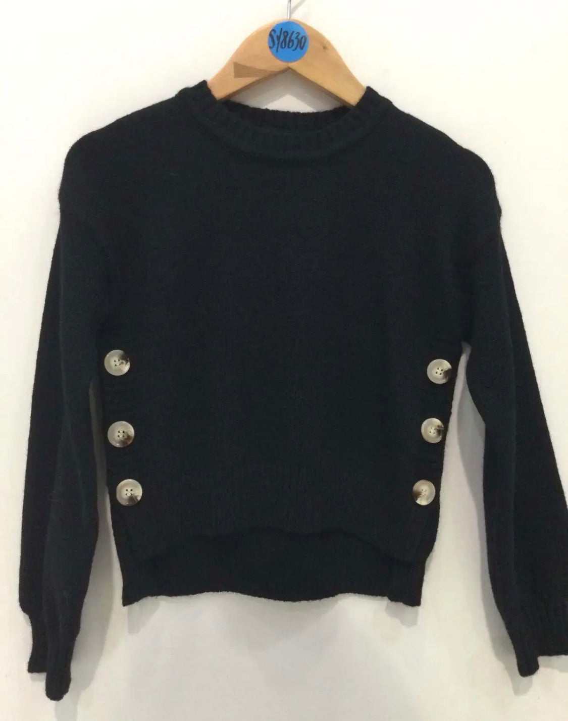 Pull enfant col rond boutons dorés GRASSTAR