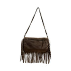 Pochette cuir suédé medium LOUISA LEE
