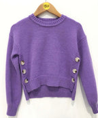 Pull enfant col rond boutons dorés GRASSTAR