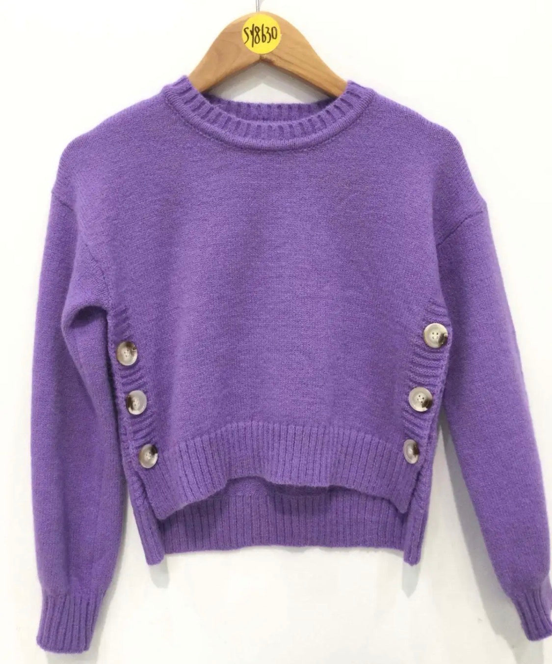 Pull enfant col rond boutons dorés GRASSTAR