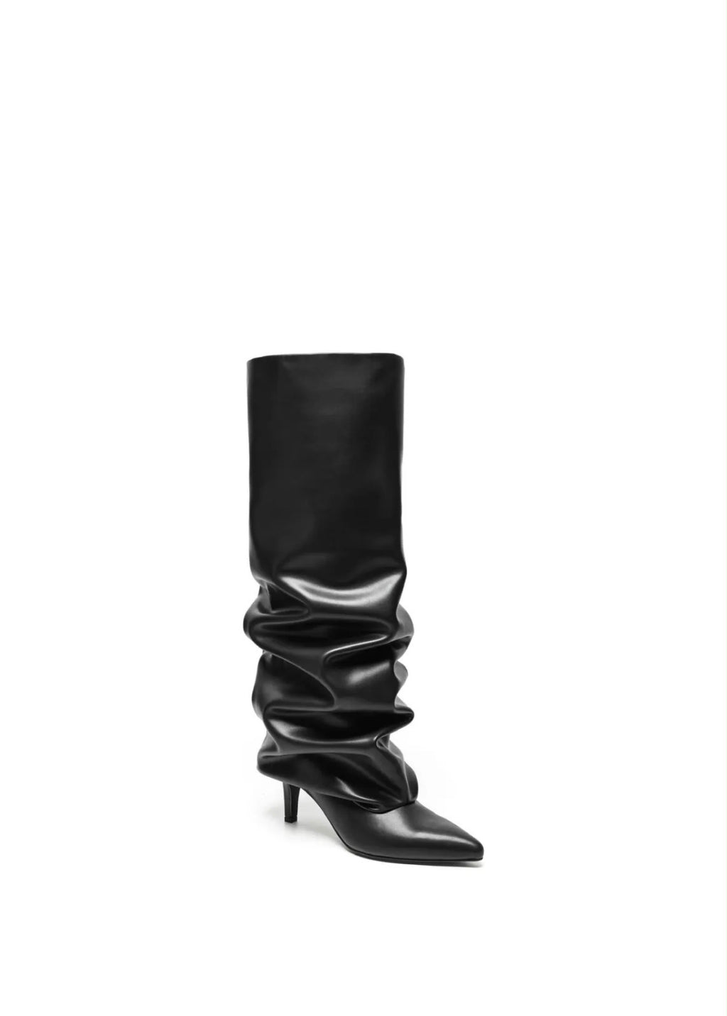 Bottes hautes plissées à talon fin STEPHAN PARIS