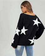 Pull Noir Oversize Étoile Blanche - FS collection