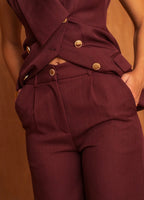 Pantalon tailleur en polyester et élasthanne FRIME