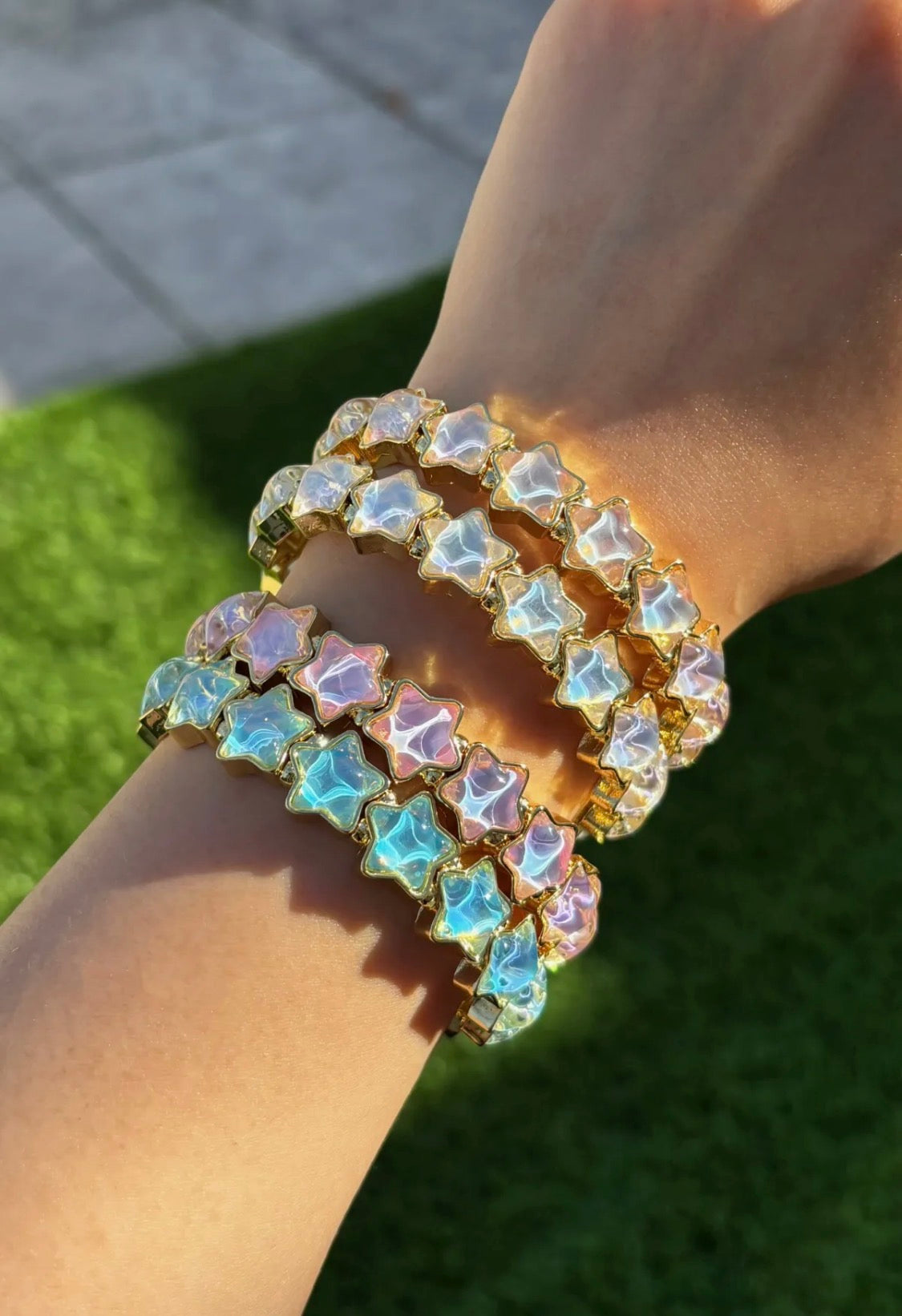 Bracelet élastique étoiles cristaux irisés BYREN | ÉLINE L'ATELIER
