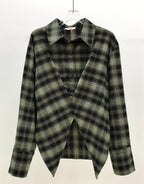 Chemise à carreaux effet croisé femme FRIME