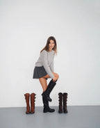 Bottes camel en matière synthétique STEPHAN PARIS