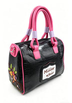 Sac à main noir et rose à motifs Londres SYSTYLE