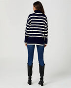 Pull à col roulé à rayures en bleu marine FS collection - Pulls et Sweaters - FS Collection (Germany)