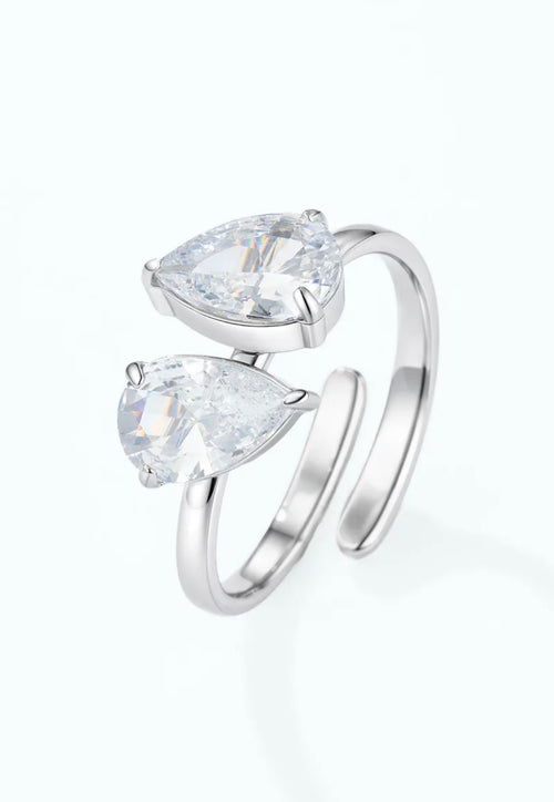 Bague Double Zircon Goutte Éline — BYREN | ÉLINE L'ATELIER