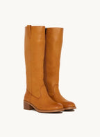 Bottes hautes à talon carré et zip STEPHAN PARIS