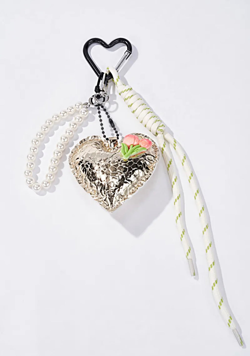 Grigri de sac cœur aux tulipes et perles ÉLINE L'ATELIER