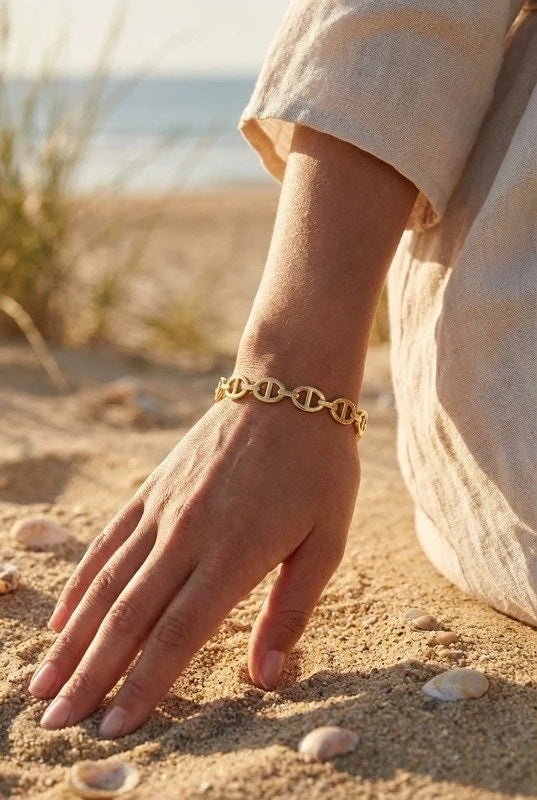 Bracelet jonc à maillons dorés BIJOUX MYSTÈRES