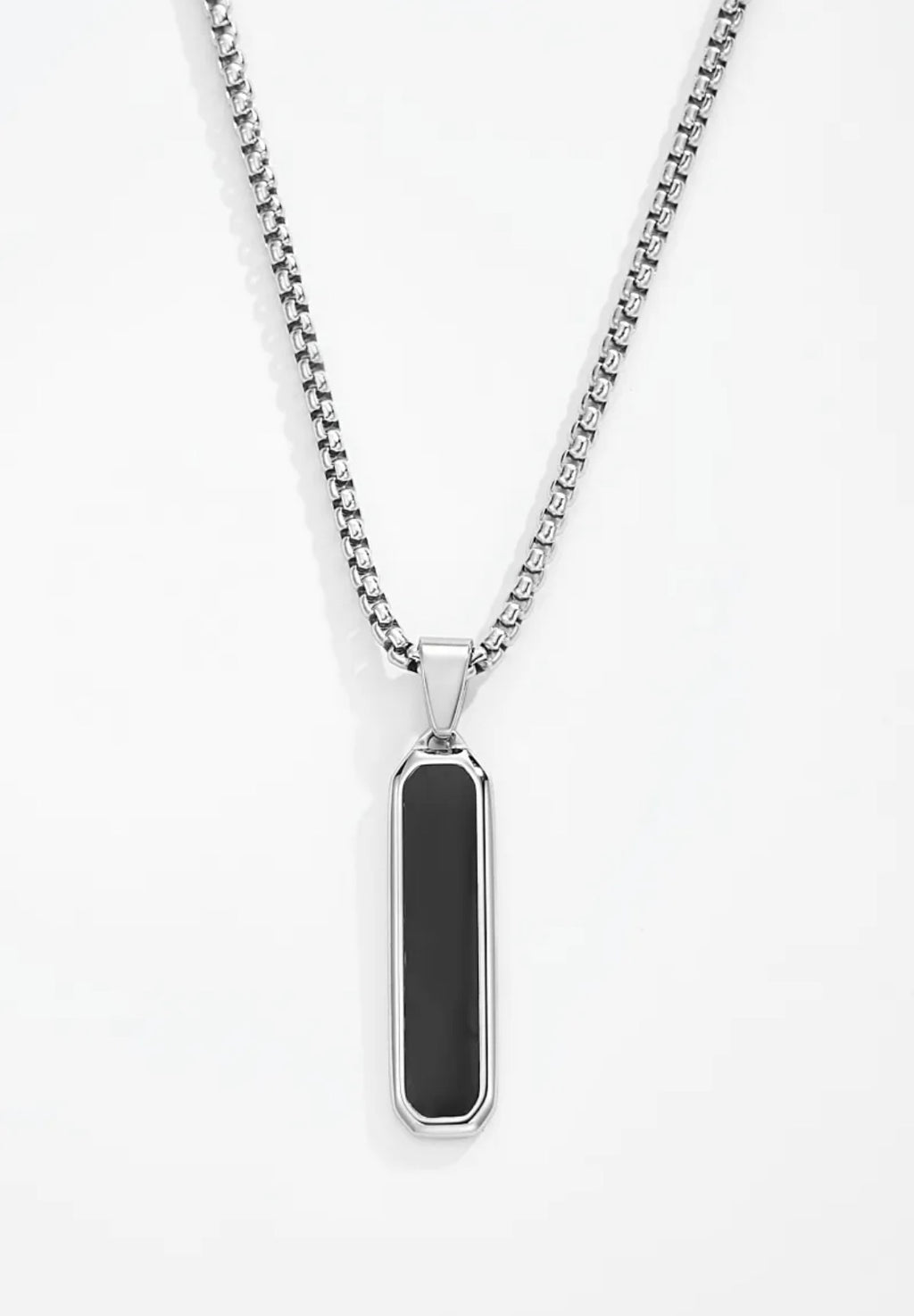 Collier homme acier inoxydable pendentif noir ÉLINE L’ATELIER