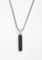 Collier homme acier inoxydable pendentif noir ÉLINE L’ATELIER