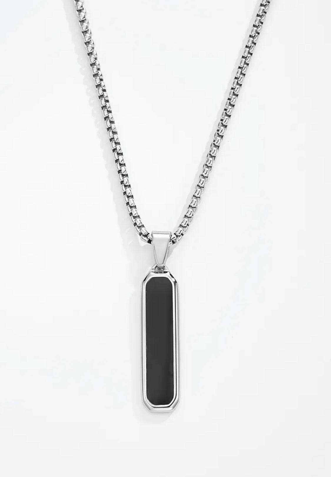 Collier homme acier inoxydable pendentif noir ÉLINE L’ATELIER