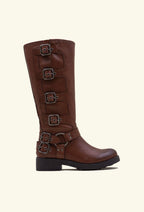 Bottes camel en matière synthétique STEPHAN PARIS