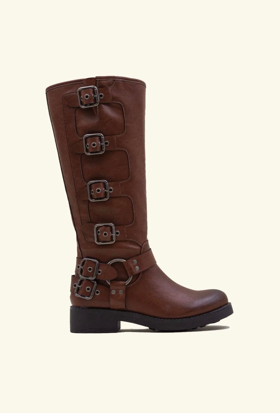 Bottes camel en matière synthétique STEPHAN PARIS