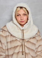 Cagoule moumoutée polaire ÉLINE L'ATELIER