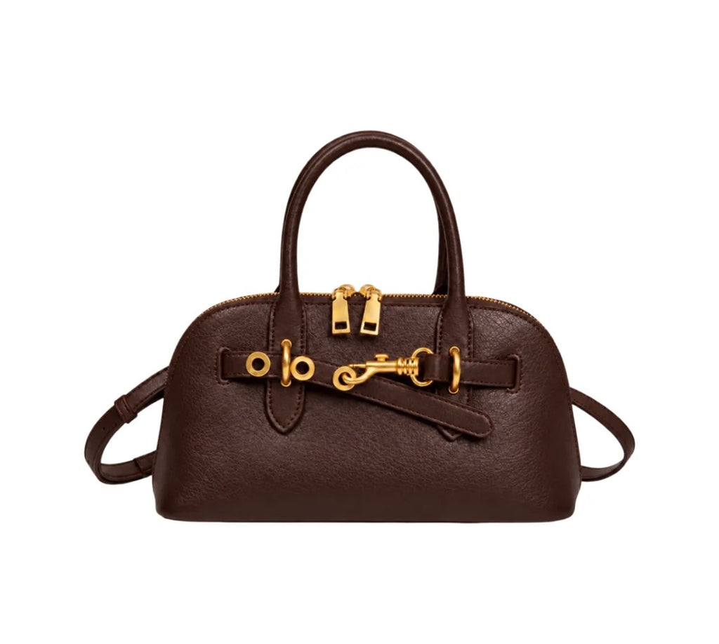Sac à main en cuir avec mousqueton doré LOUISA LEE