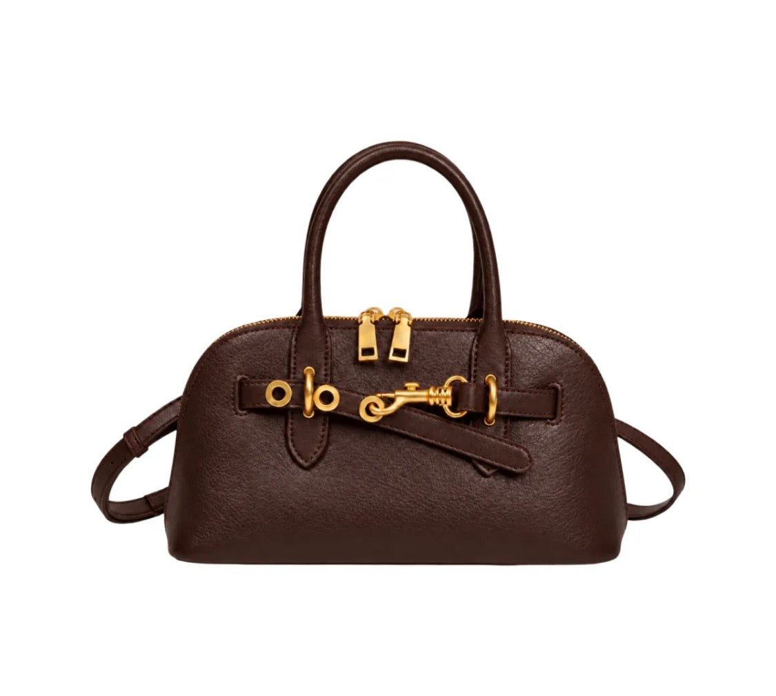 Sac à main en cuir avec mousqueton doré LOUISA LEE