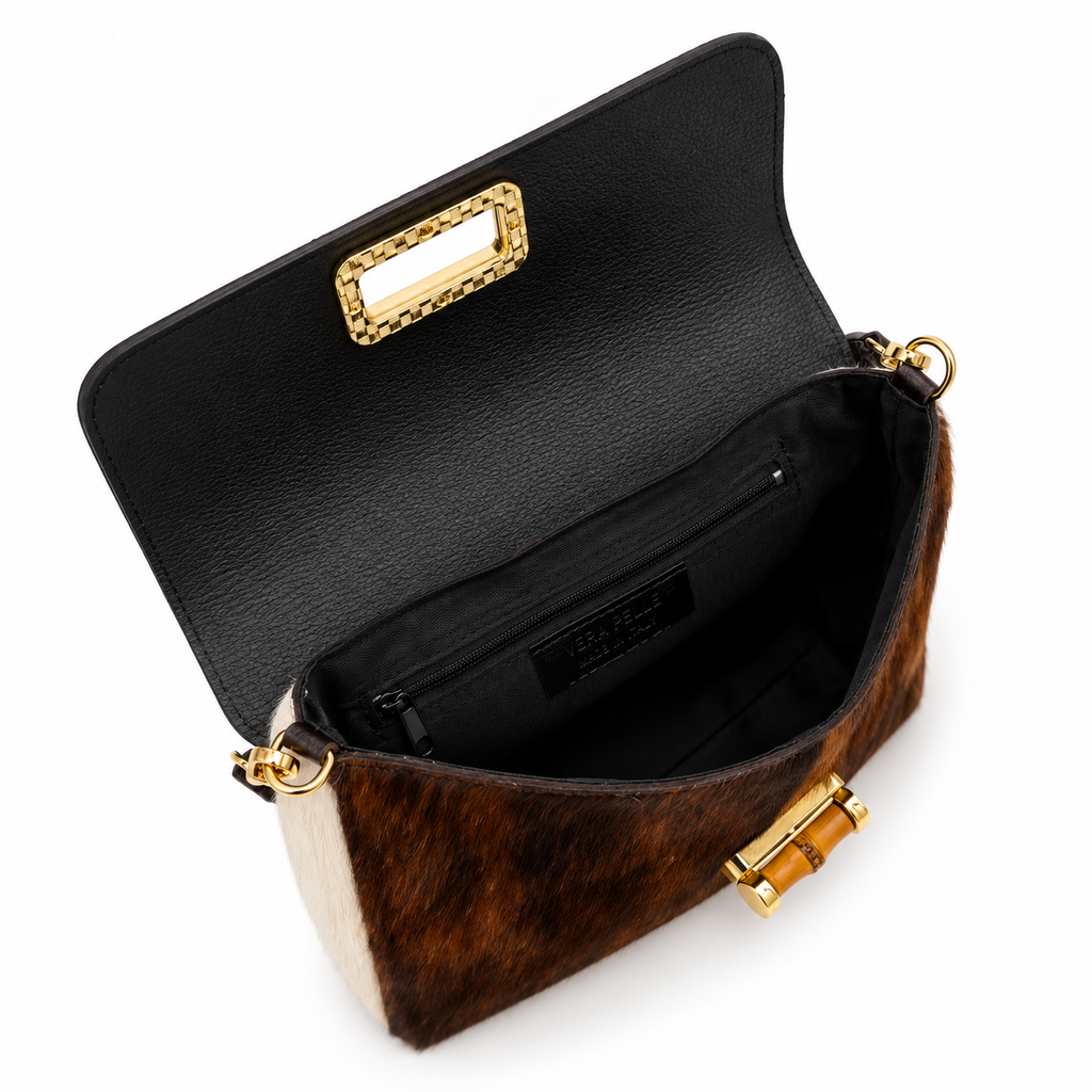 Sac à main cuir suède motif vache GALLANTRY