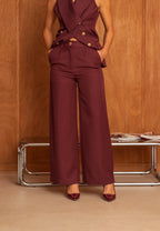 Pantalon tailleur en polyester et élasthanne FRIME