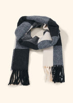 Écharpe à carreaux laine et viscose à franges ÉLINE L’ATELIER