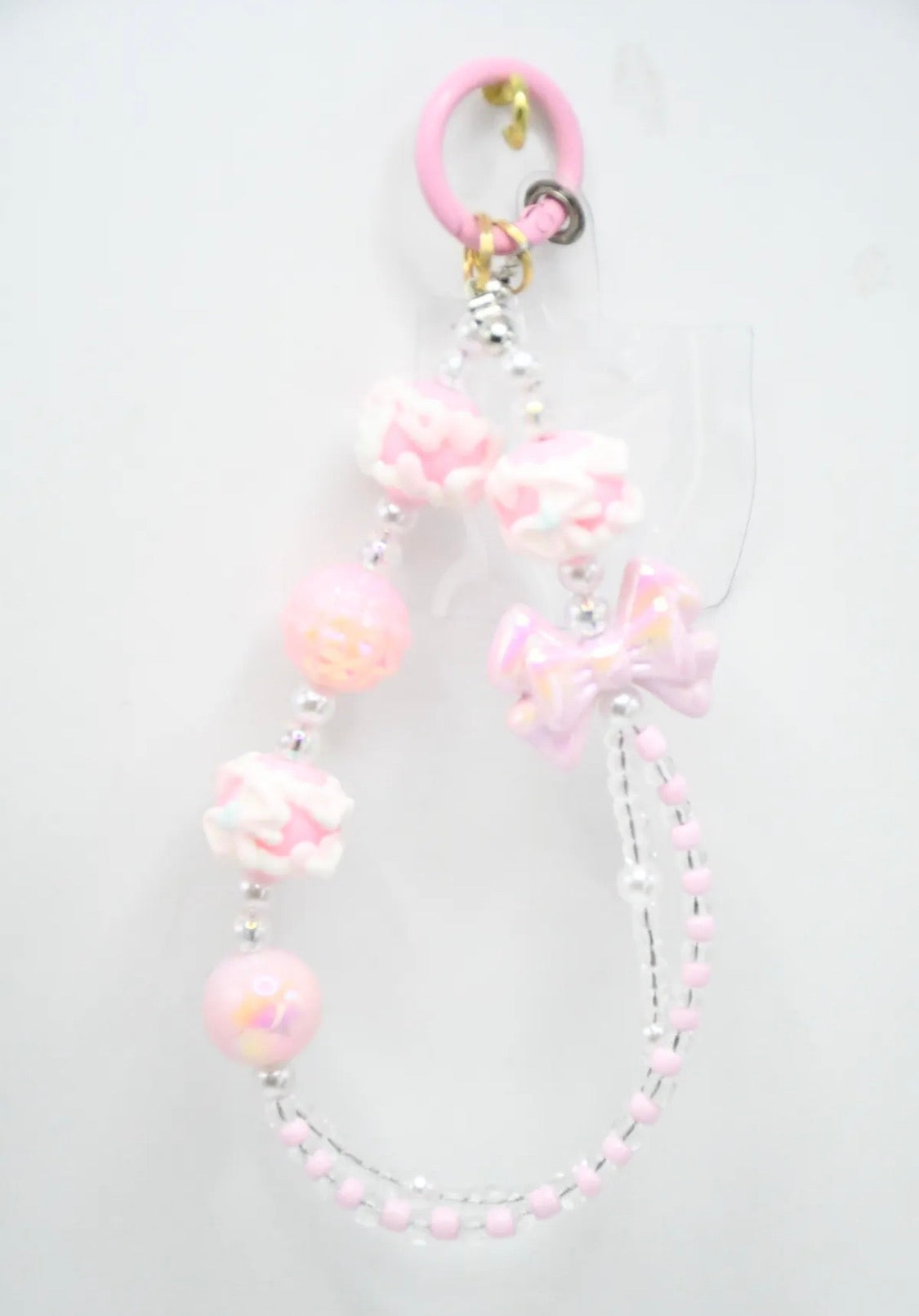 Chaîne de Portable Perles et Charms Kawaii Pastel ROSA