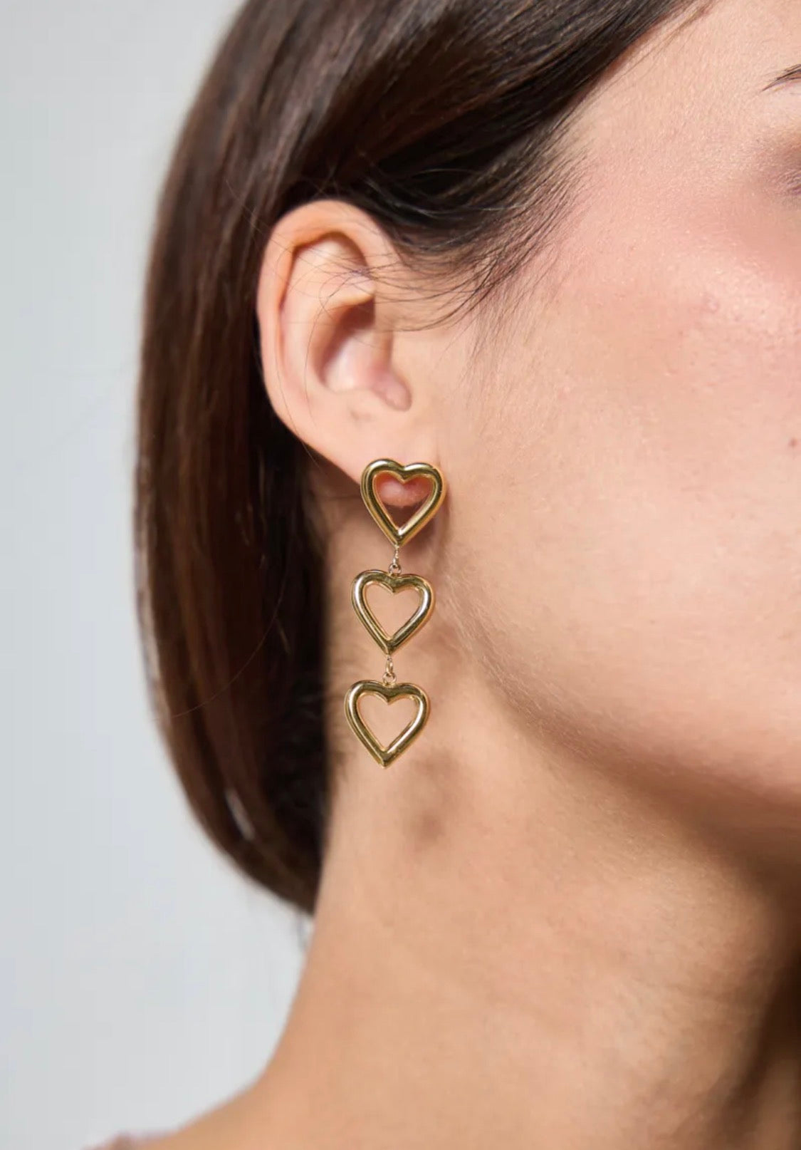 Boucles d'Oreilles Cœur en Acier Inoxydable BYREN | ÉLINE L'ATELIER