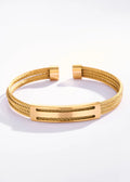 Bracelet homme jonc ouvert en acier torsadé ÉLINE L’ATELIER