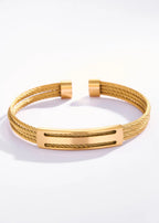 Bracelet homme jonc ouvert en acier torsadé ÉLINE L’ATELIER