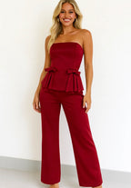 Top bustier satiné avec noeud frime