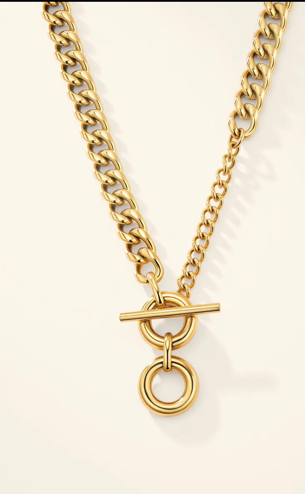 Collier chaîne gourmette toggle doré BYREN | ÉLINE L'ATELIER