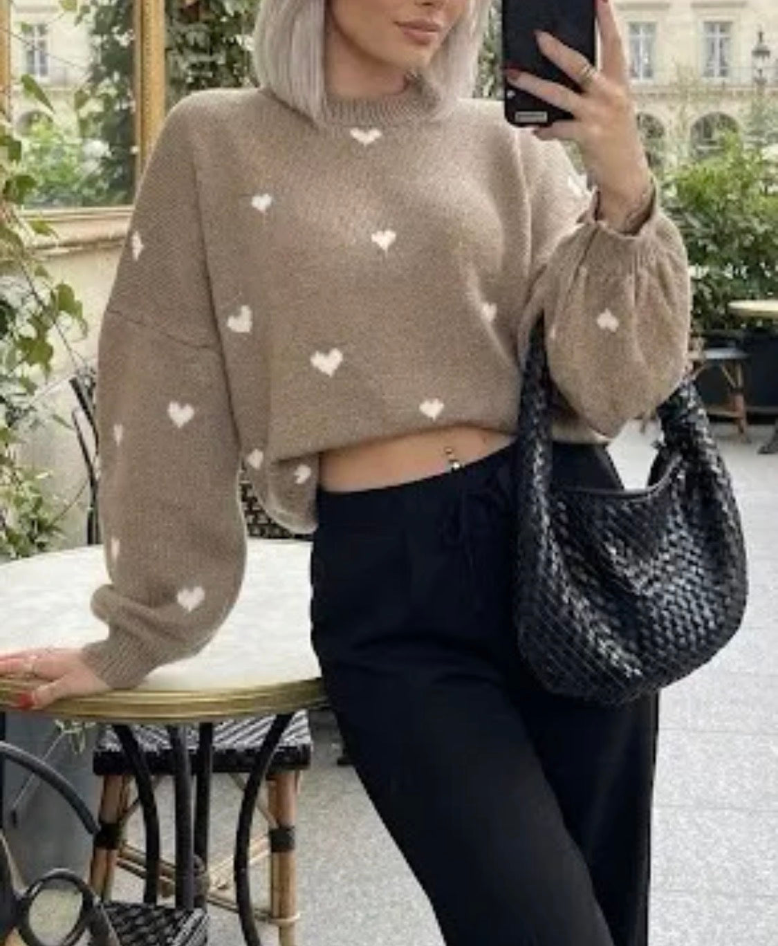 Pull motif cœur taille unique — ESTEES BROWN