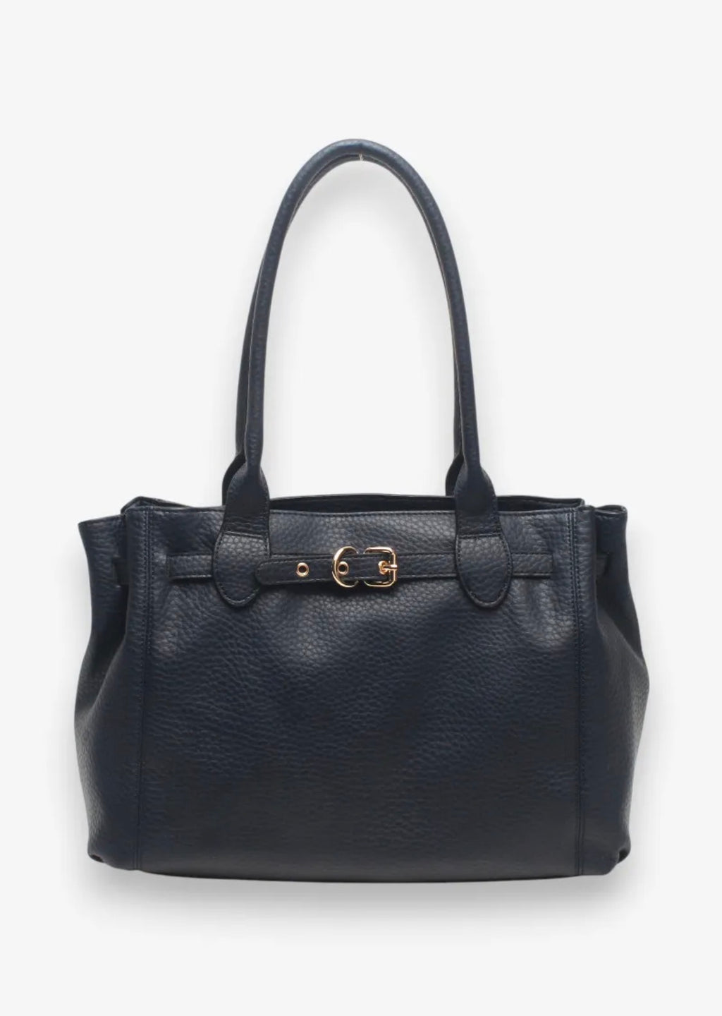 Sac cabas grainé à boucle dorée BESTINI