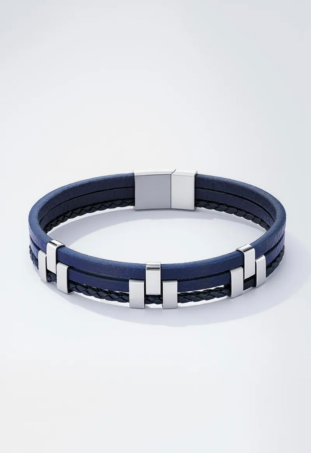 Bracelet homme cuir et acier inoxydable ÉLINE L'ATELIER