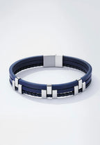 Bracelet homme cuir et acier inoxydable ÉLINE L'ATELIER