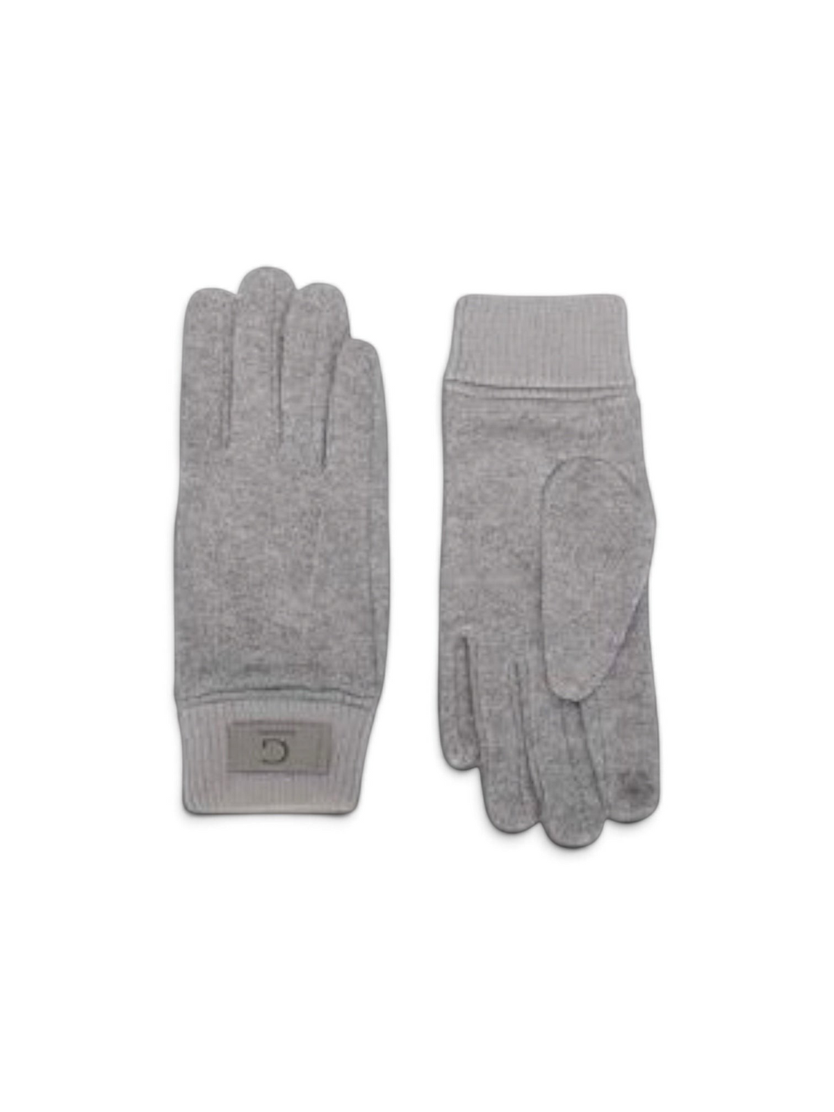 Gants d'hiver BROCK GALLANTRY en maille grise douce avec revers côtelé et logo G métallique sur le poignet