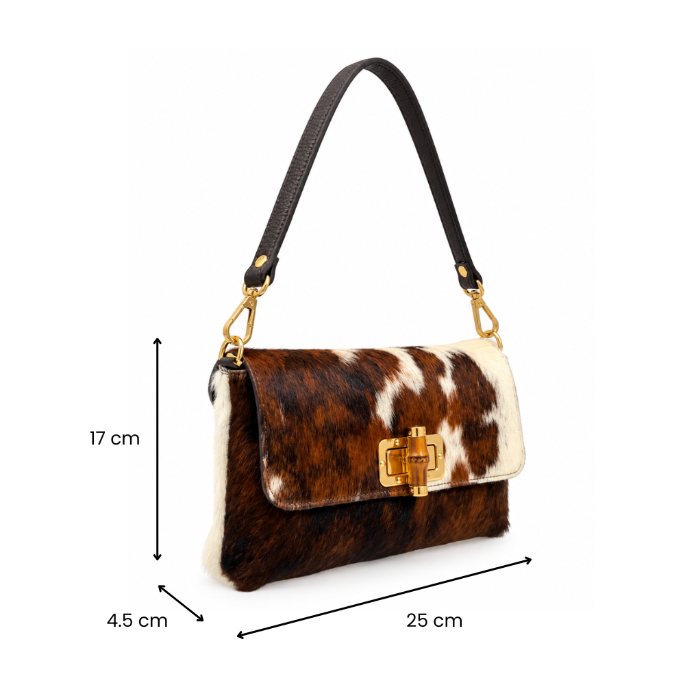 Sac à main cuir suède motif vache GALLANTRY