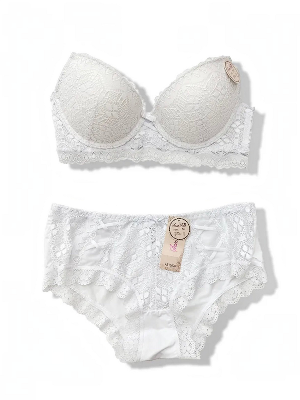 Ensemble lingerie BROCK BELLE COM'ELLE blanc en dentelle avec soutien-gorge bonnet C et culotte assortie