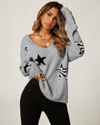 Pull  Col V Motif Animal et Étoile  FS collection